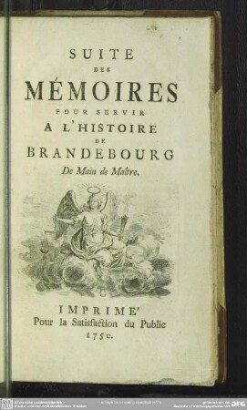 Suite Des Mémoires Pour Servir A L'Histoire De Brandebourg