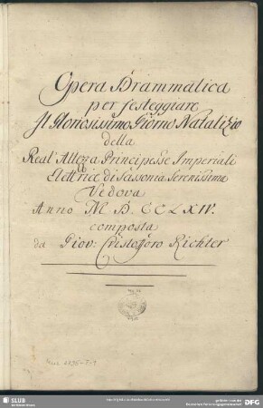 Il natal di Giove - Mus.2795-F-1 : S (5), Coro, orch