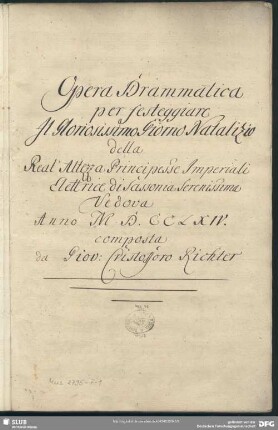 Il natal di Giove - Mus.2795-F-1 : S (5), Coro, orch