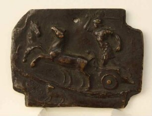 Zweigespann mit Krieger in römischer Rüstung