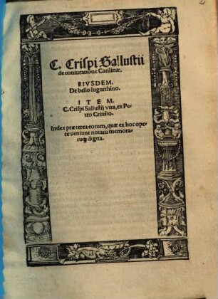 C. Crispi Sallustii de coniuratione Catilinae