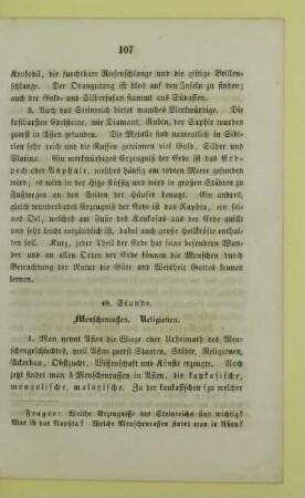 49. Stunde. Menschenrassen. Religionen