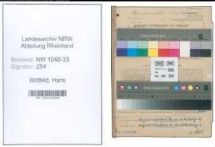 Entnazifizierung Hans Wittfeld , geb. 08.08.1896 (Chemotechniker)