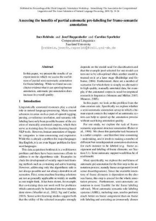 Assessing the benefits of partial automatic pre-labeling for frame-semantic annotation