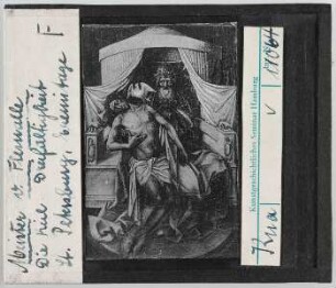 Meister von Flémalle: Heilige Dreifaltigkeit, Gnadenstuhl. Leningrad (Petersburg), Eremitage