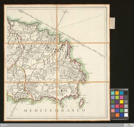 Mapa De La Isla de Iviza, Dividido En Cinco Partes, llamadas Quarterones