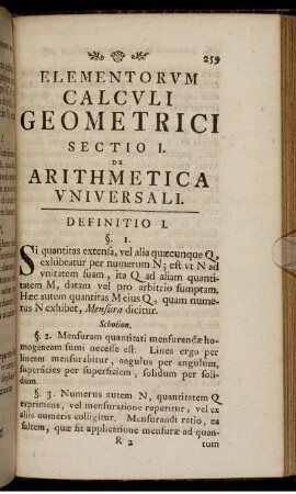 Elementorum geometriae. Sectio II. De arithmetica universali.
