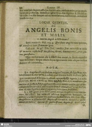 Locus Quintus. De Angelis Bonis Et Malis