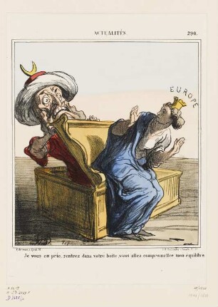 Je vous en prie, rentrez dans votre boîte…, Blatt 290 der Folge „Actualités“, in: „Le Charivari“, Paris 1869
