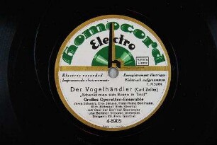 Der Vogelhändler : "Schenkt man sich Rosen in Tirol" / (Carl Zeller)