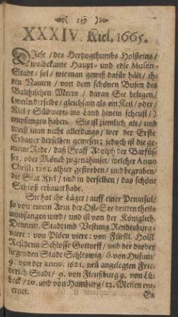 XXXIV. Kiel. 1665