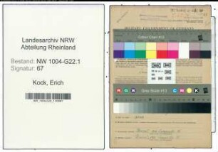 Entnazifizierung Erich Kock , geb. 15.04.1897 (Lohnbuchhalter)