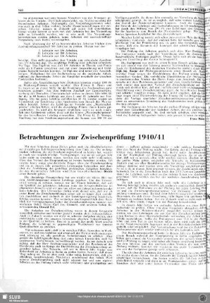 Betrachtungen zur Zwischenprüfung 1040/41
