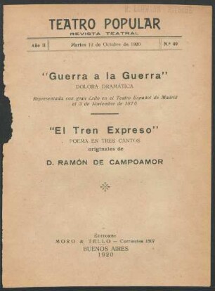 2.1920=Nr. 49: Guerra a la guerra : dolora dramática