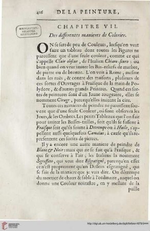 Chapitre VII: Des differentes manières de colorier