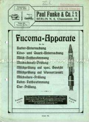 Apparate zur Butter-, Käse- und Milchuntersuchung