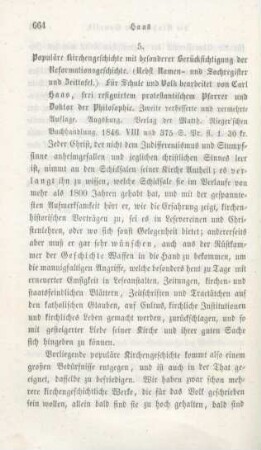 664-673 [Rezension] Haas, Carl, Populäre Kirchengeschichte