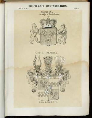 Taf. 6. Arenberg Herzöge u. Reichsfürsten. - Fürst v. Arenberg nach Siebm. I.8.6.