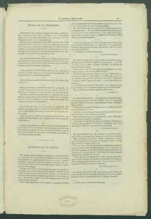 Notas de la Dirección.