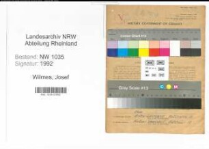 Entnazifizierung Josef Wilmes , geb. 02.02.1916 (Steiger)