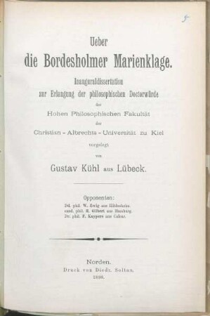 Ueber die Bordesholmer Marienklage