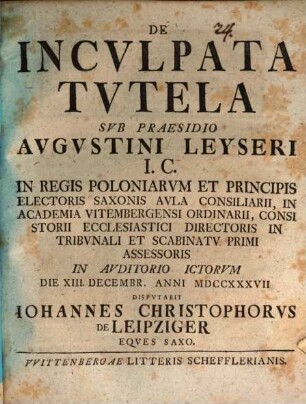 De Incvlpata Tvtela