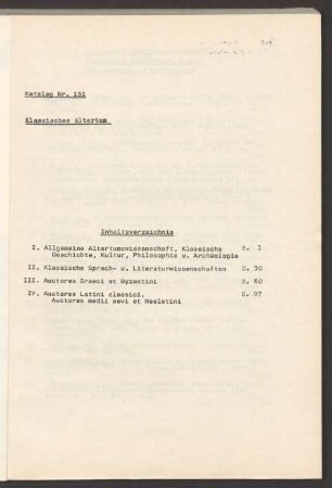 Nr. 151: Klassisches Altertum