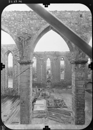 Magdeburg-Altstadt, Johannisbergstraße. Ruine der Kirche St. Johannis. Teilansicht