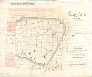 Hildebrand, Adolf von; Bergisch Gladbach; Papierfabrik J. W. Zanders, Denkmal von Anton Zanders, Brunnendenkmal und Gartenbrunnen von Richard Zanders - Gemarkung B. Gladbach (Lageplan)