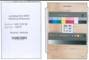Entnazifizierung Heinrich Rocholl , geb. 07.12.1907 (Steuersekretaer)