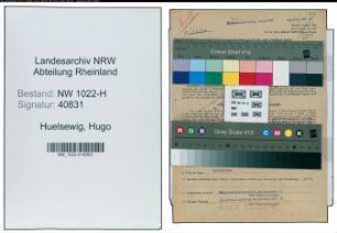 Entnazifizierung Hugo Huelsewig , geb. 11.02.1896 (Bahnbeamter)