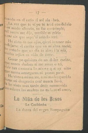 La Niña de los Besos - La Cachimba : La danza del negro Sampaguita