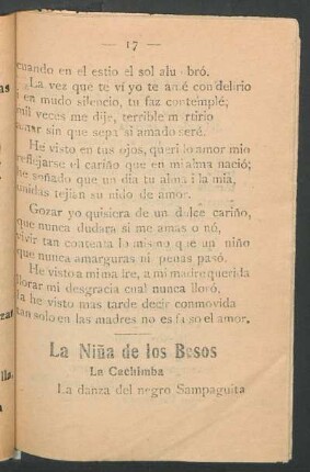 La Niña de los Besos - La Cachimba : La danza del negro Sampaguita