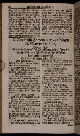 II. Der kleine Catechismus des seeligen D. Martin Luthers.