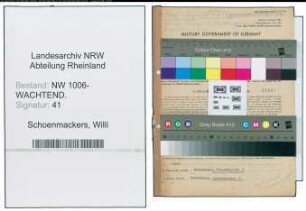 Entnazifizierung Willi Schoenmackers , geb. 02.09.1904 (Geschaeftsfuehrer)