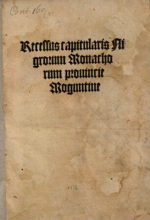 Recessus capitularis nigrorum monachorum ...