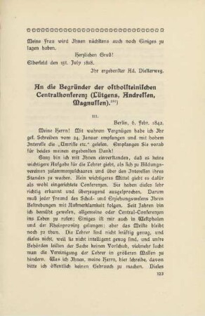 An die Begründer der ostholsteinischen Centralkonferenz (Lütgens, Andressen, Magnussen)
