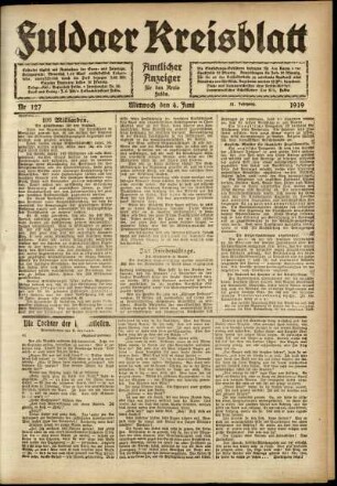 Ausgabe vom Mittwoch, den 04. Juni 1919.