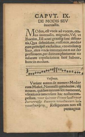 Caput. IX. De Modis Seu intervallis.
