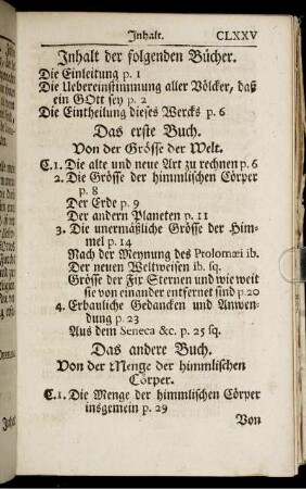 Inhalt der folgenden Bücher.