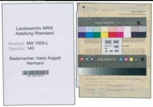 Entnazifizierung Hans August Hermann Rademacher , geb. 24.08.1913 (Amtsgerichtsrat)