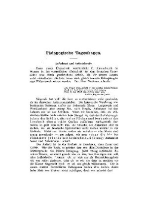 Pädagogische Tagesfragen