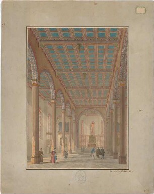 Eisenlohr, Friedrich; Innenraum einer Kirche - Perspektive