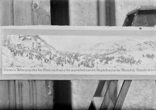 Darstellung von Blüchers Übergang über den Rhein bei Kaub (Druckgrafik)