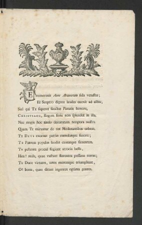 [Ivsta Pio, Christvs Sextvm Qvem Nomine Signat, Regi Danorvm, Fas Sit, Solvisse Perillam.]