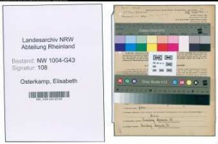 Entnazifizierung Elisabeth Osterkamp , geb. 14.12.1908 (Kassiererin)