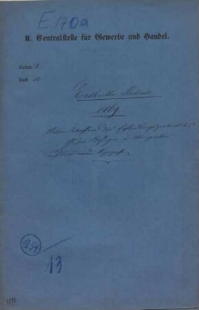 Patent des Gustav Bofinger in Weingarten auf eine Kopierpresse