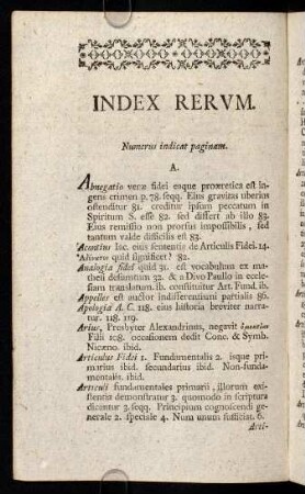 Index Rerum