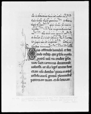 Missale, Ms. 114, folio 245 verso, Initiale D, Textseite mit Neumen