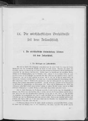 1. Die wirtschaftliche Entwicklung Altonas seit dem Zollanschluß.